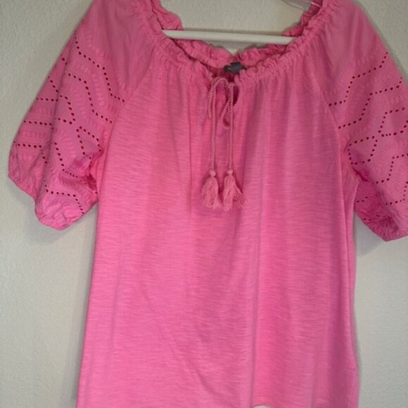 Petite‎ XL Style & Co Women's Cotton Mixed-Media Embroidered Blouse - Picture 1 of 5